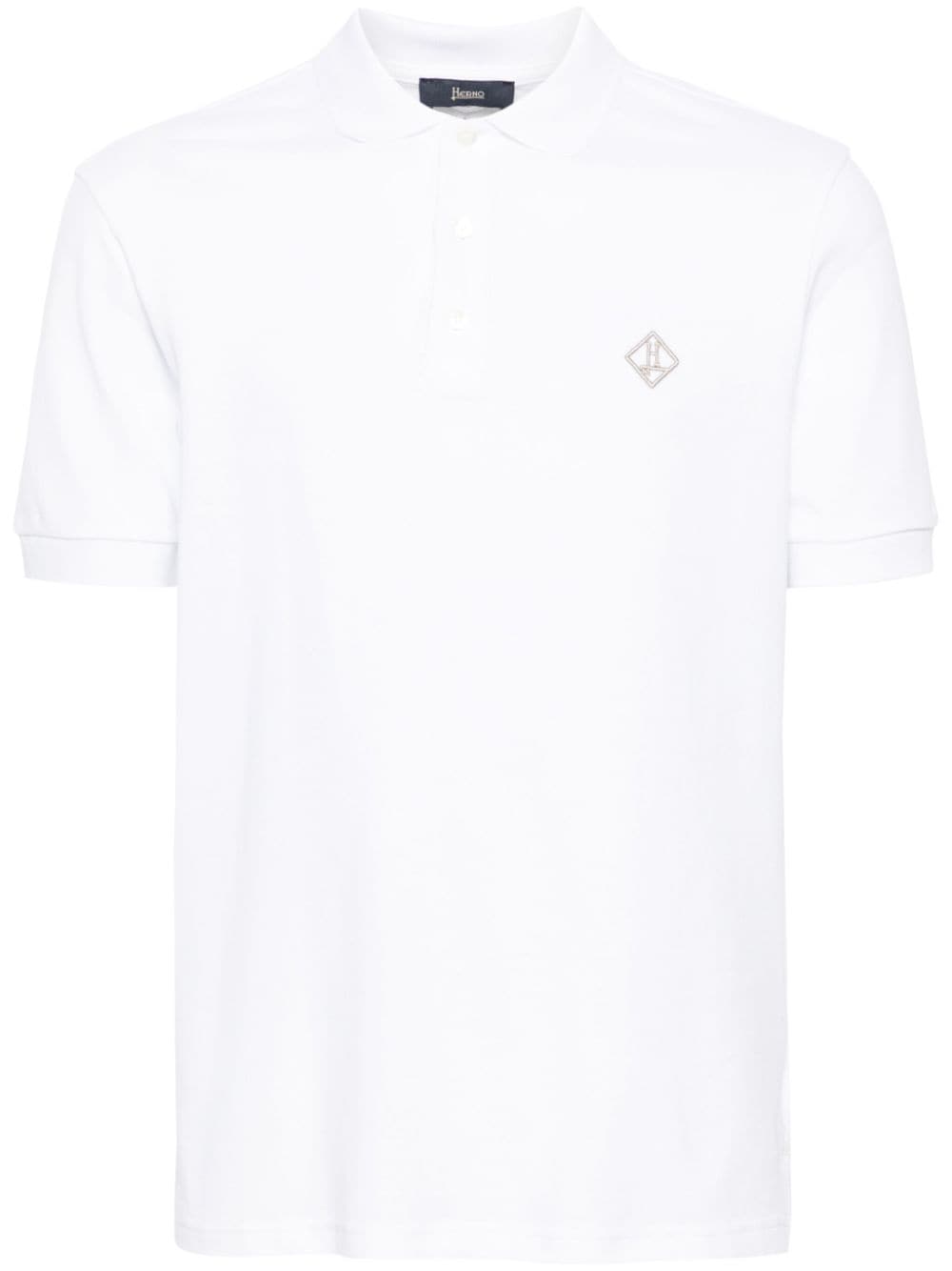 Herno Pikee-Poloshirt mit Logo-Stickerei - Weiß von Herno