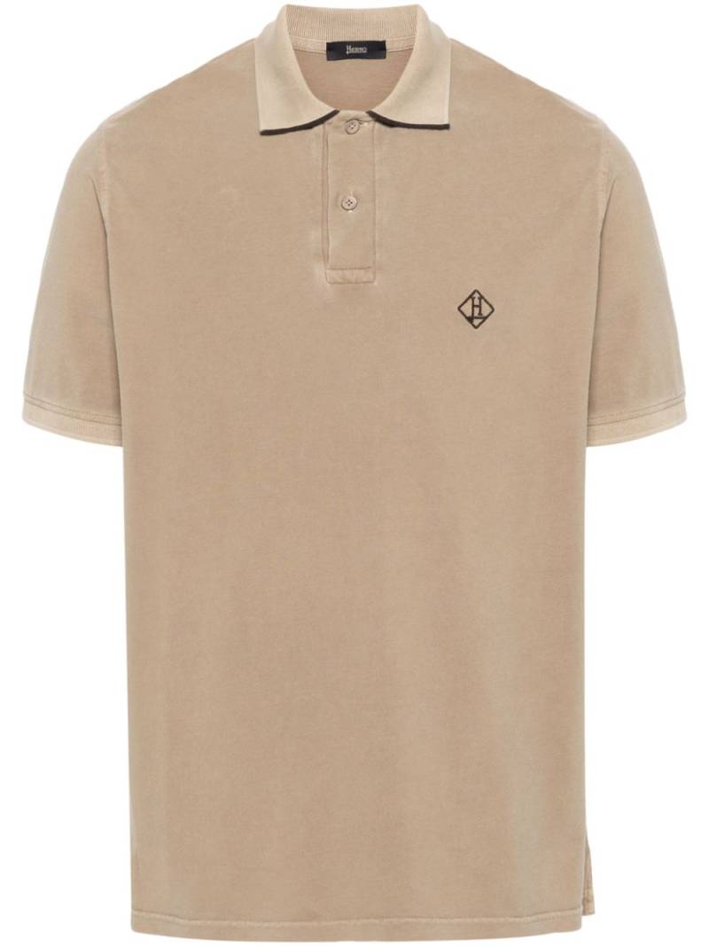 Herno Poloshirt mit Logo-Stickerei - Braun von Herno