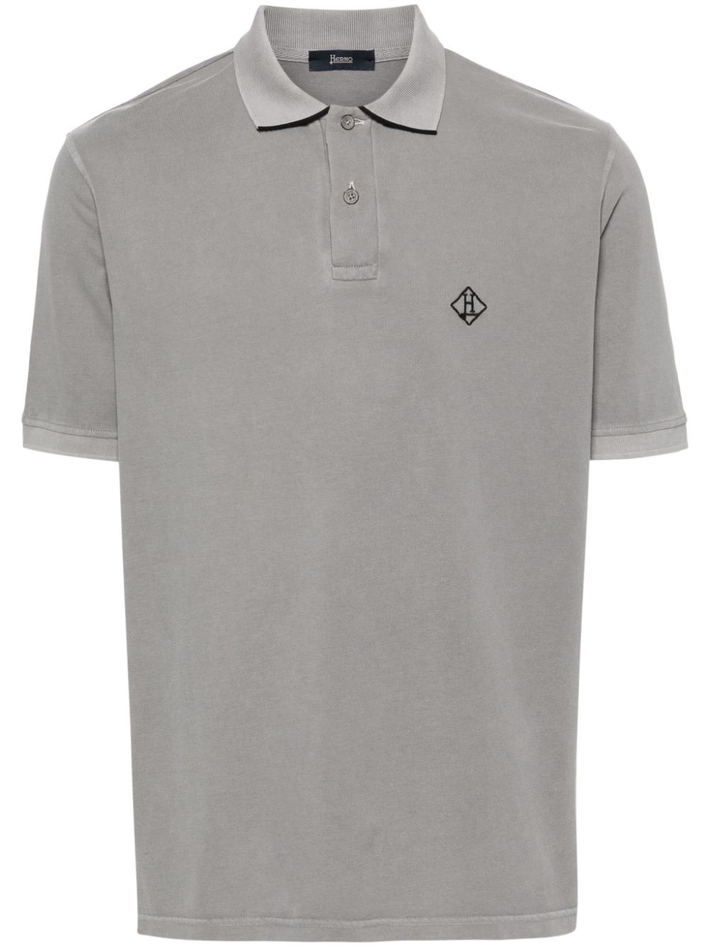 Herno Poloshirt mit Logo-Stickerei - Grau von Herno