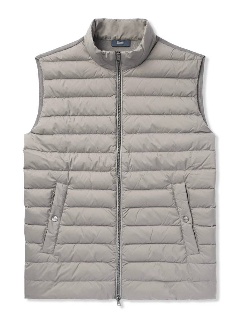 Herno - Quilted Shell and Wool and Silk-Blend Down Gilet - Men - Gray - IT 48 von Herno