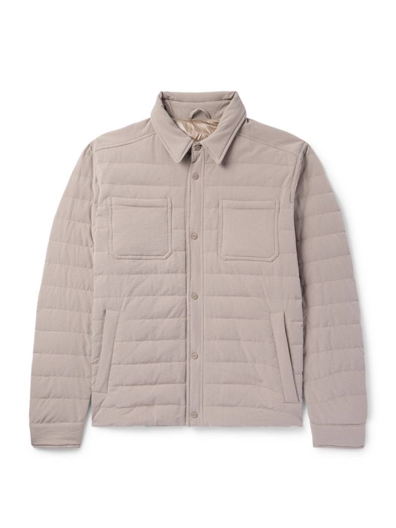 Herno - Quilted Striped Seersucker Down Jacket - Men - Neutrals - IT 48 von Herno
