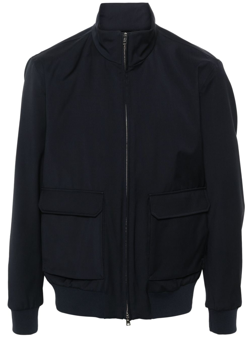 Herno Schurwolljacke mit aufgesetzter Tasche - Blau von Herno