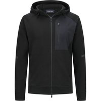 Herno Sweatjacke mit Kapuze und Material-Mix von Herno