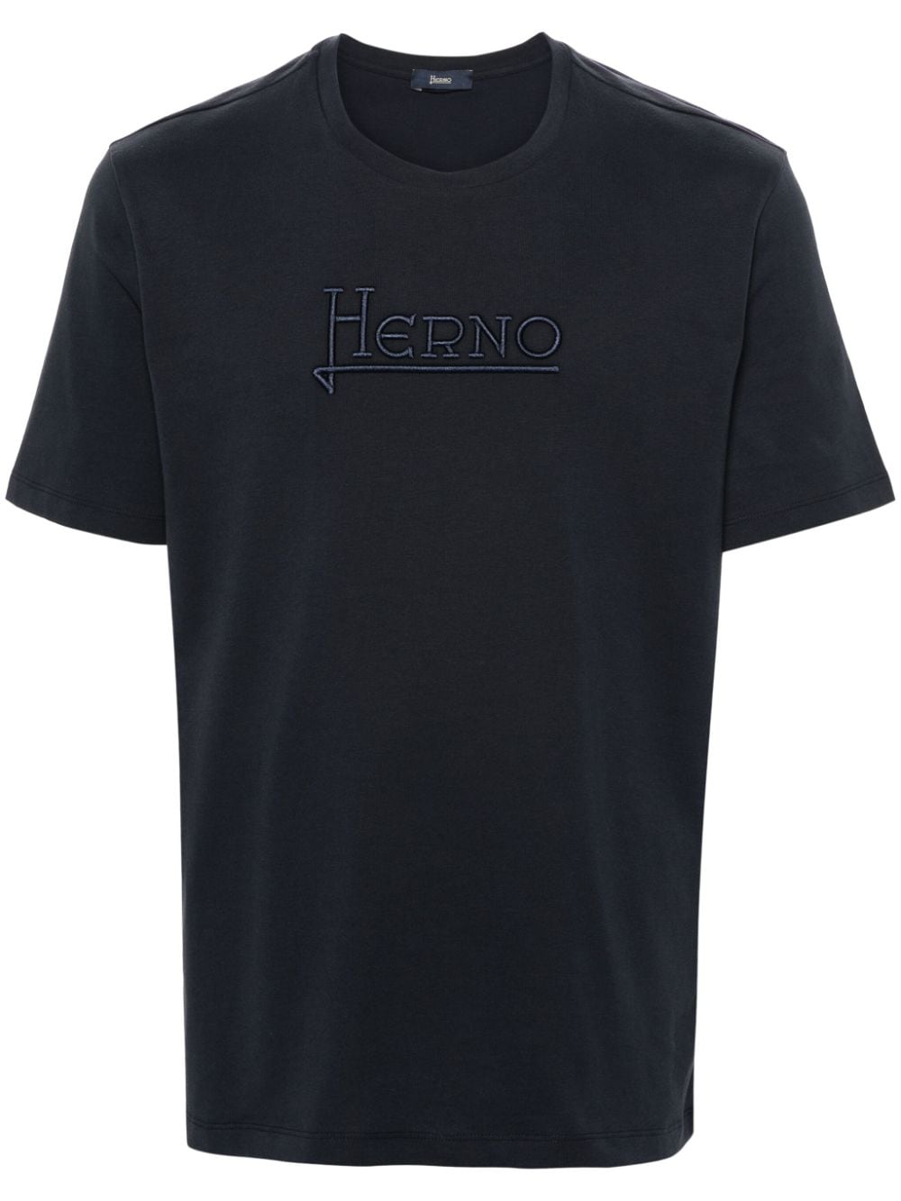 Herno T-Shirt mit Logo-Stickerei - Blau von Herno