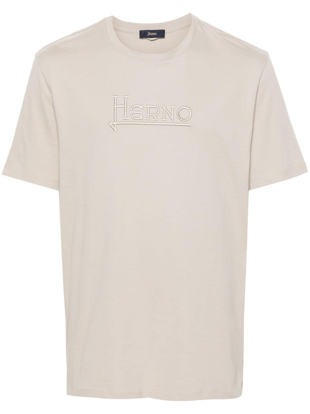 Herno T-Shirt mit Logo-Stickerei - Nude von Herno