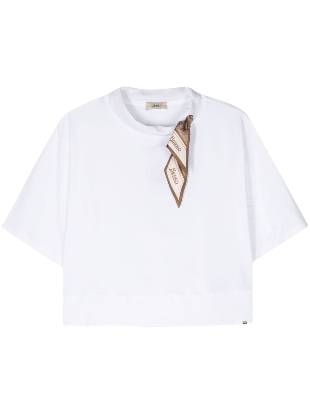 Herno T-Shirt mit Schal - Weiß von Herno