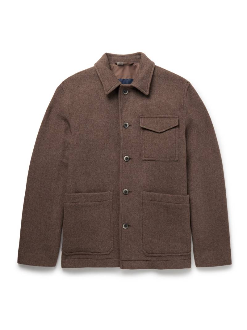 Herno - Wool-Blend Felt Overshirt - Men - Brown - IT 56 von Herno