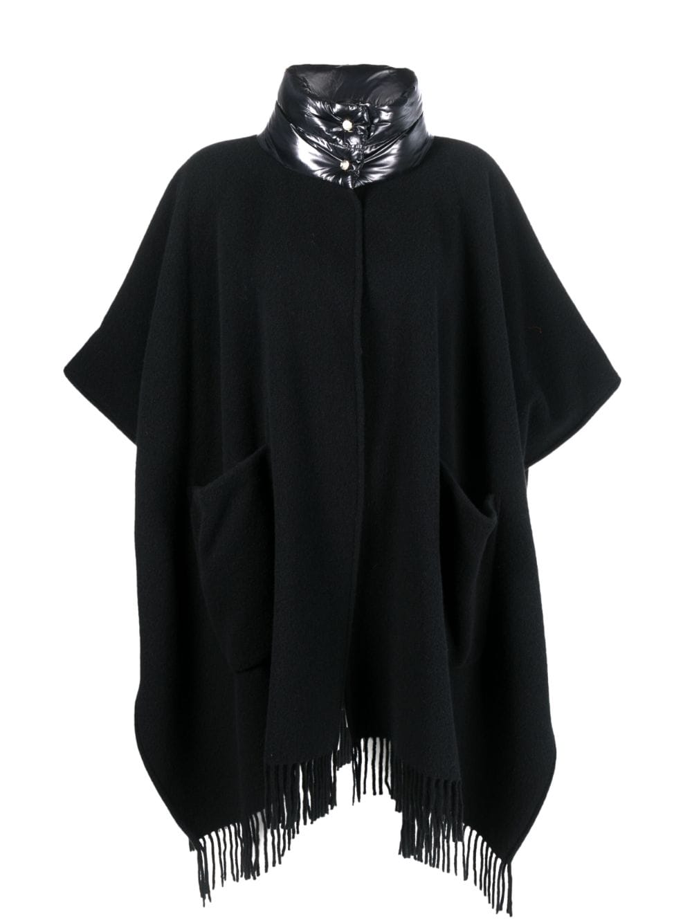 Herno Daunen-Cape mit Fransensaum - Schwarz von Herno