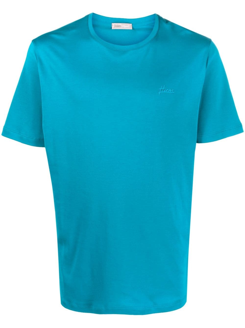 Herno T-Shirt mit Logo-Stickerei - Blau von Herno