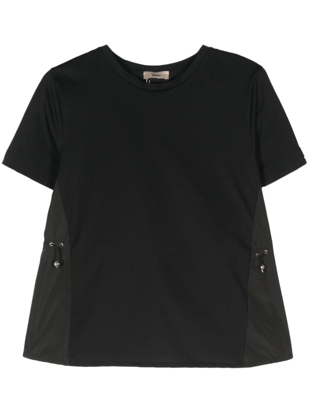 Herno taffeta-panel cotton T-shirt - Schwarz von Herno