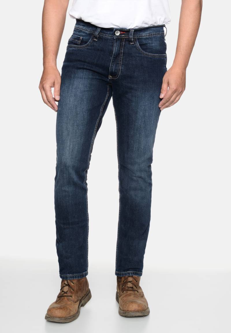 HERO by John Medoox 5-Pocket-Jeans "Portland Denim Slim Straight Stretch", Straight Fit Casual Clean Wash Denim Jeans für Herren von Hero By John Medoox