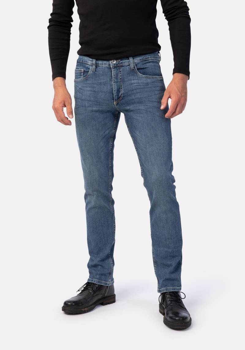 HERO by John Medoox 5-Pocket-Jeans "Portland Denim Slim Straight Stretch" Straight Fit Casual Clean Wash Denim Jeans für Herren von Hero By John Medoox