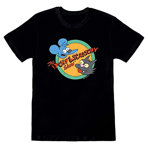 Heroes Inc. The Simpsons Herren Itchy and Scratchy T-Shirt Schwarz, Schwarz, M von Heroes Inc.
