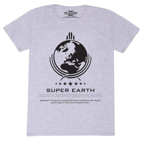 Heroes Inc. Offizielles Helldivers 2 - Super Earth (T-Shirt), grau meliert, XXL von Heroes Inc.