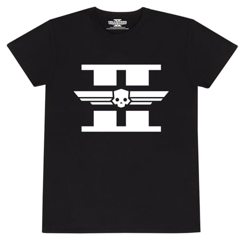 Heroes Inc. Offizielles Helldivers 2 – weißes Logo (T-Shirt), Schwarz , L von Heroes Inc.