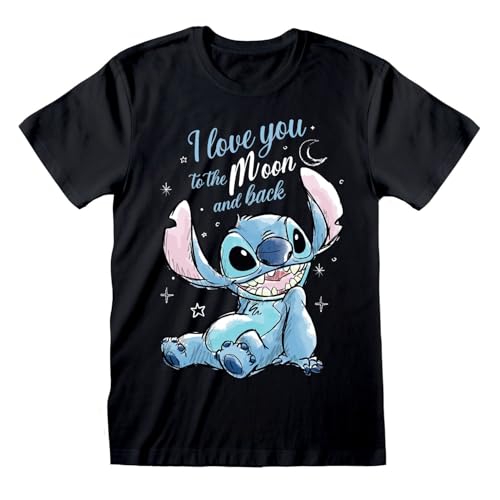 Lilo & Stitch I Love You to The Moon and Back Männer T-Shirt schwarz XL von Heroes Inc.