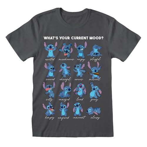 Lilo & Stitch What's Your Current Mood? Männer T-Shirt grau XL von Heroes Inc.