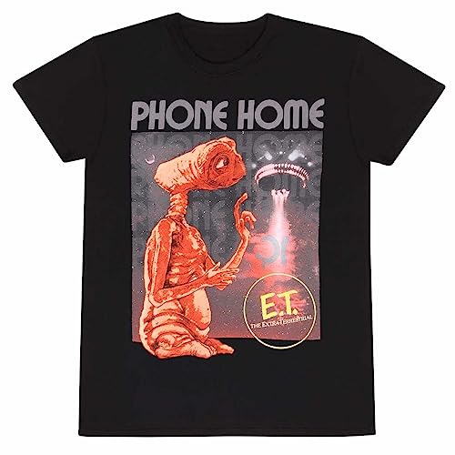 Official Licence E.T. Phone Home Unisex T-Shirt Black, Schwarz, XXL von Heroes Inc.