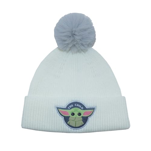 Star Wars: Der Mandalorianer - Das Kind Abzeichen Weiß Bommel Beanie Star Wars: Der Mandalorianer - Das Kind Abzeichen Weiß Bommel Beanie von Heroes Inc.