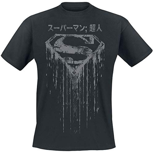 Superman Japanese Logo Männer T-Shirt schwarz XL von Heroes Inc.