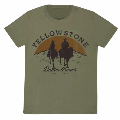 Yellowstone Männer T-Shirt Oliv L 100% Baumwolle Fan-Merch, Filme, TV-Serien von Heroes Inc.