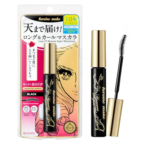 KISSME HEROINE MAKE Long UP Mascara Super Waterproof WP 01 Black | with Super Lengthening Fiber for Even Long and Curl von Heroine Make