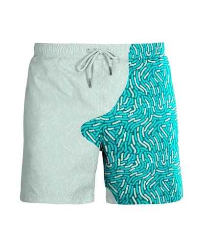 Badeshorts herren Badehose mit Farbe geändert badeanzüge jungen, badehose, herren shorts sommer, bermuda shorts herren, cargo shorts herren sommer - badehose herren kurz (S, Smaragd/Fingerabdruck) von Heromask