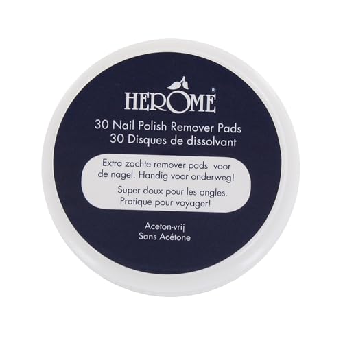 Herome Pflegender Nagellackentferner Pads - Nail Polish Remover Pads Acetonfrei, Mild und Pflegend, Reisegröße - 1 * 30 pads von HEROME