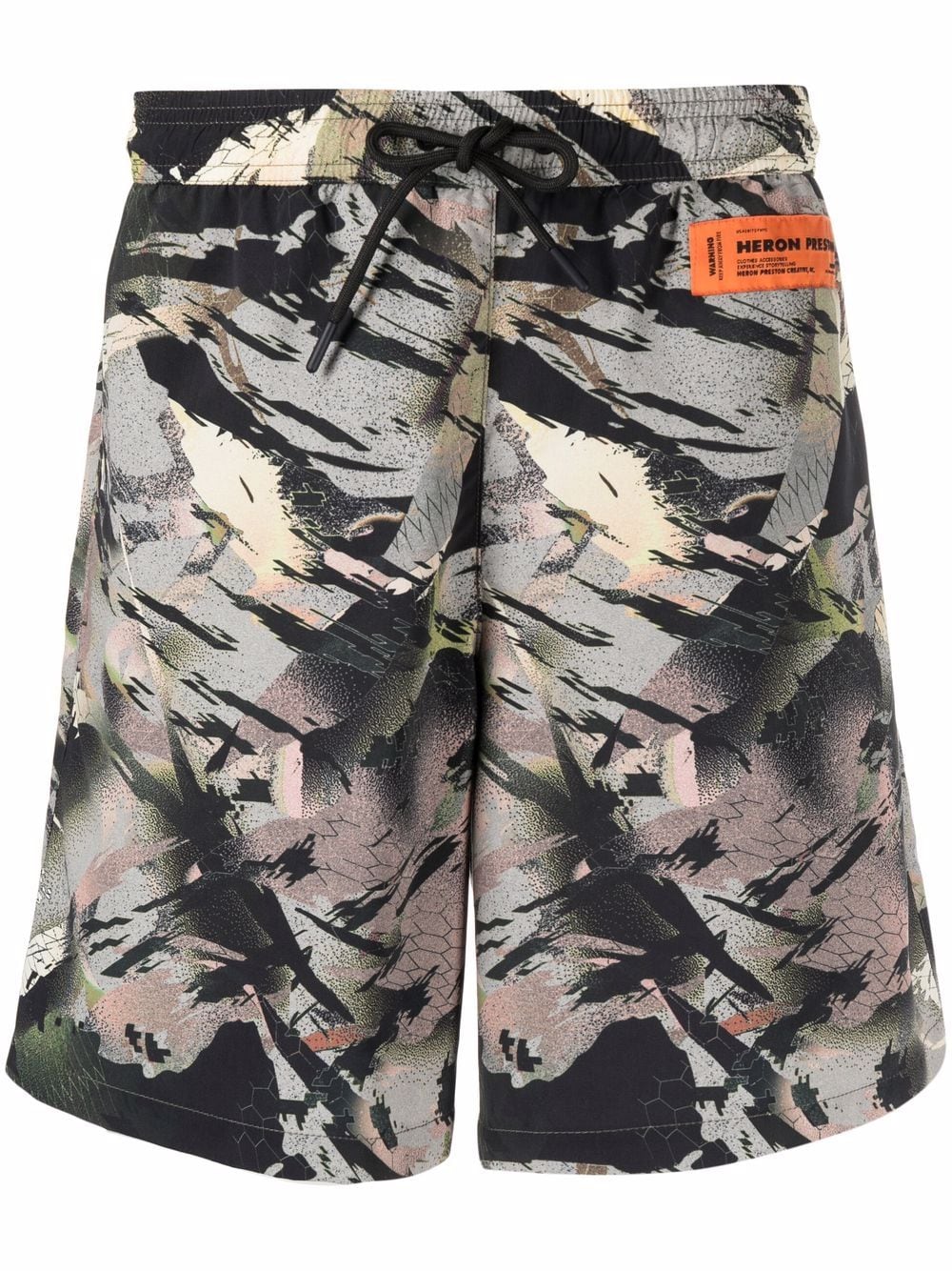 Heron Preston Badeshorts mit abstraktem Print - Grün von Heron Preston