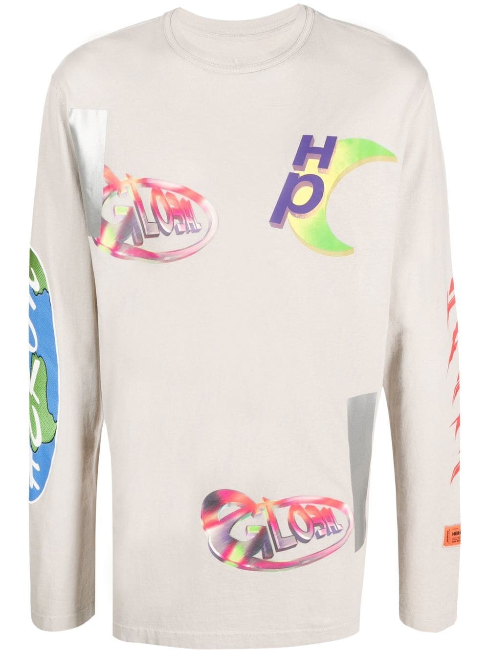 Heron Preston OS Global Collage Langarmshirt - Nude von Heron Preston