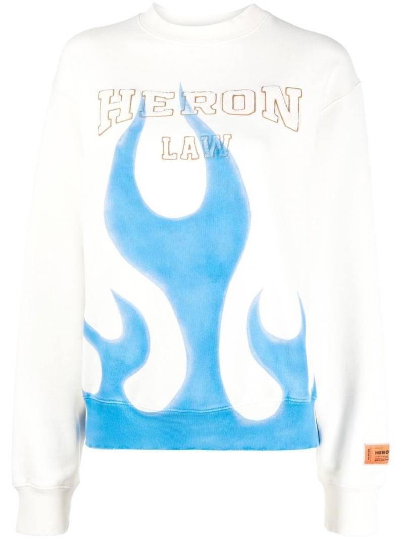 Heron Preston Sweatshirt mit Flammen-Print - Weiß von Heron Preston