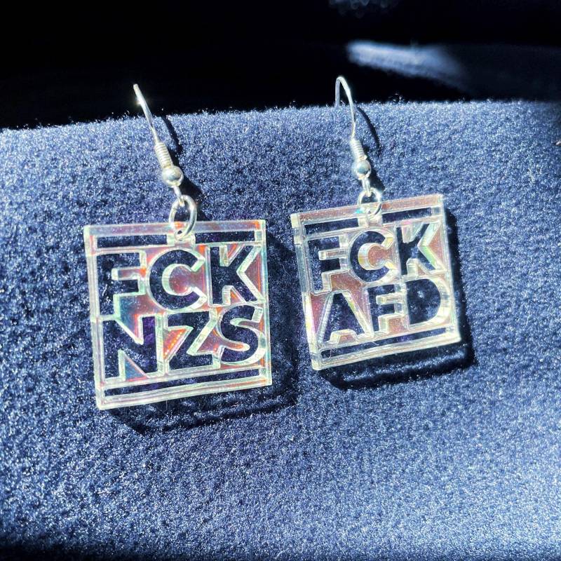 Fckafd Und Fcknzs Ohrringe Aus Schillerndem Acryl/Suncatcher Protest Schmuck Lgbtq Flower Power von HeronAndLake