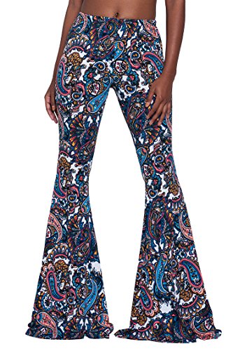 Herose Damen Weiches Muster Schlaghose bodenlangen Ethnic Boho Schlaghose Klein Paisley Herose Damen Weiches Muster Schlaghose bodenlangen Ethnic Boho Schlaghose Klein Paisley von Herose