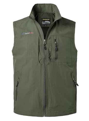 Herothorn Herren Anglerweste Outdoor Weste mit Vielen Taschen Leichte Sommerwesten Ärmellose Jacke Safari Jagd Fotografie Funktionsweste von Herothorn