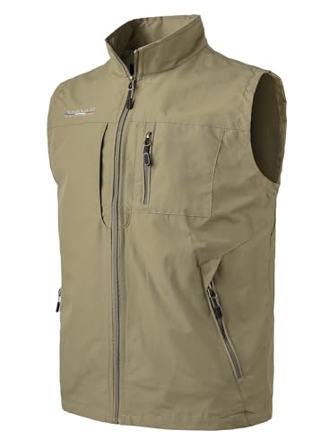 Herothorn Herren Anglerweste Outdoor Weste mit Vielen Taschen Leichte Sommerwesten Ärmellose Jacke Safari Jagd Fotografie Funktionsweste von Herothorn