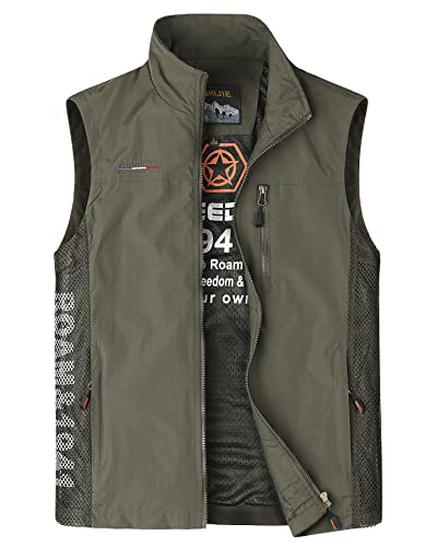 Herothorn Herren Anglerweste Outdoor Weste mit Vielen Taschen Leichte Sommerwesten Ärmellose Jacke Safari Jagd Fotografie Funktionsweste von Herothorn