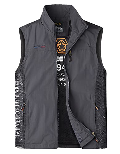 Herothorn Herren Anglerweste Outdoor Weste mit Vielen Taschen Leichte Sommerwesten Ärmellose Jacke Safari Jagd Fotografie Funktionsweste von Herothorn