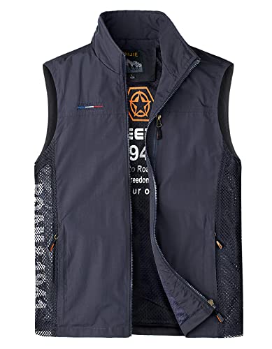 Herothorn Herren Anglerweste Outdoor Weste mit Vielen Taschen Leichte Sommerwesten Ärmellose Jacke Safari Jagd Fotografie Funktionsweste von Herothorn