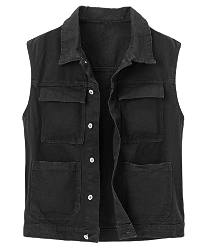 Herothorn Herren Casual Denim Weste Ärmellos Jeansweste Motorradweste Cowboy Bikerweste Jeans Jackt für Männer von Herothorn
