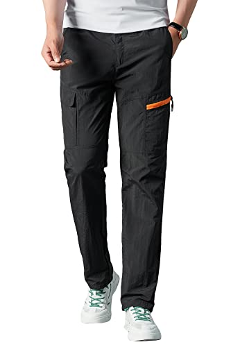 Herothorn Herren Outdoor Quick Dry Camping Golf Cargohose Leichte Angeln Hose Atmungsaktive Sweatpants mit Mehrere Taschen von Herothorn