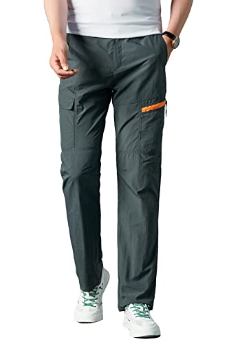 Herothorn Herren Outdoor Quick Dry Camping Golf Cargohose Leichte Angeln Hose Atmungsaktive Sweatpants mit Mehrere Taschen von Herothorn