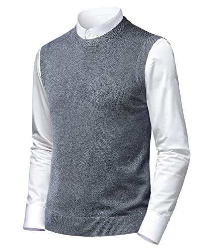 Herothorn Herren Pullunder Weste Ärmellose Strickweste Slim Fit Gestrickt Pulloverwestee Klassische Business Golfweste Wollweste Strickwaren von Herothorn