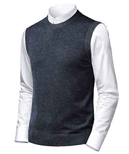 Herothorn Herren Pullunder Weste Ärmellose Strickweste Slim Fit Gestrickt Pulloverwestee Klassische Business Golfweste Wollweste Strickwaren von Herothorn