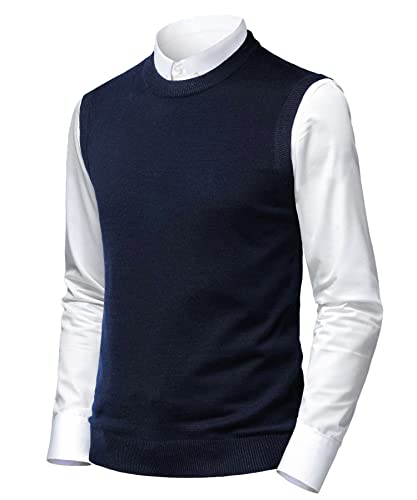 Herothorn Herren Pullunder Weste Ärmellose Strickweste Slim Fit Gestrickt Pulloverwestee Klassische Business Golfweste Wollweste Strickwaren von Herothorn