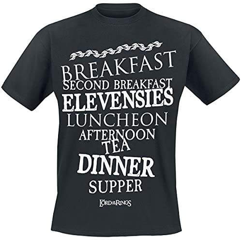 Herr der Ringe Hobbit Meals Männer T-Shirt schwarz XL von Herr der Ringe