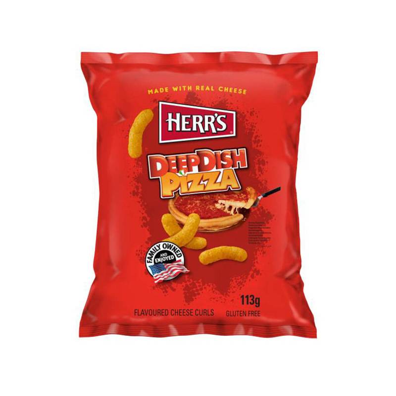 23,89 €/ Herrs Deep Dish Pizza Flavoured Cheese Curls 23,89 €/ Herrs Deep Dish Pizza Flavoured Cheese Curls von Herr's