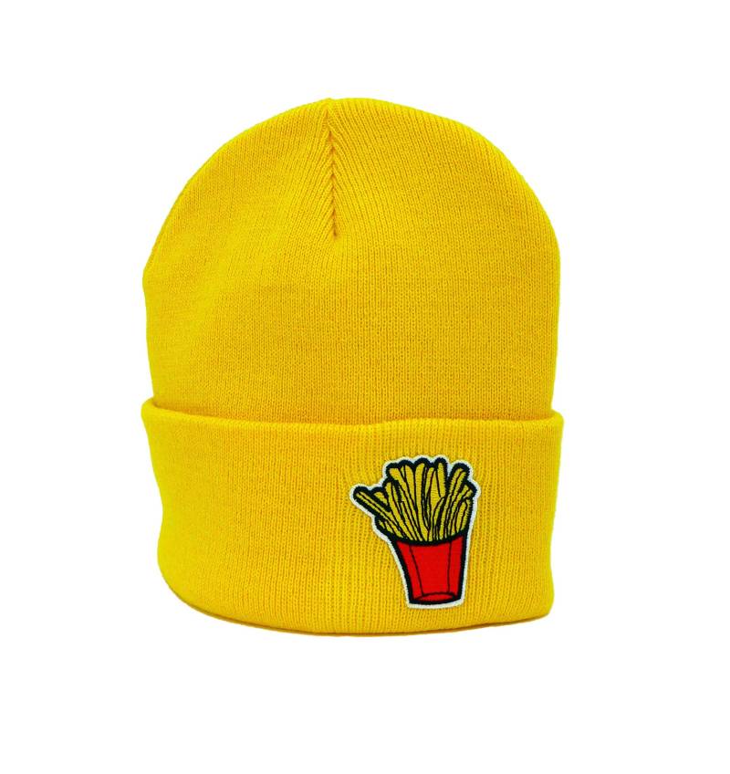 Mütze Gelb Pommes Herr Fuchs Patch Beanie von HerrFuchs