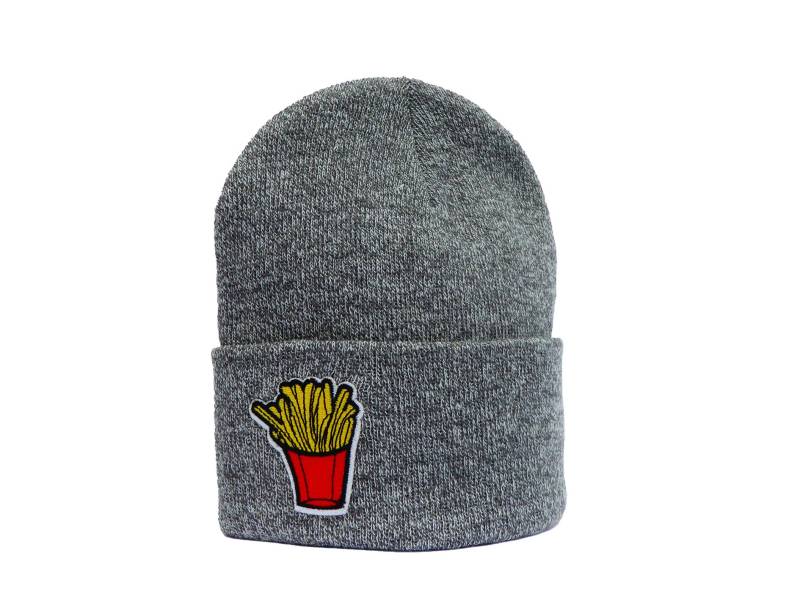 Mütze Grau Pommes Herr Fuchs Patch Beanie von HerrFuchs