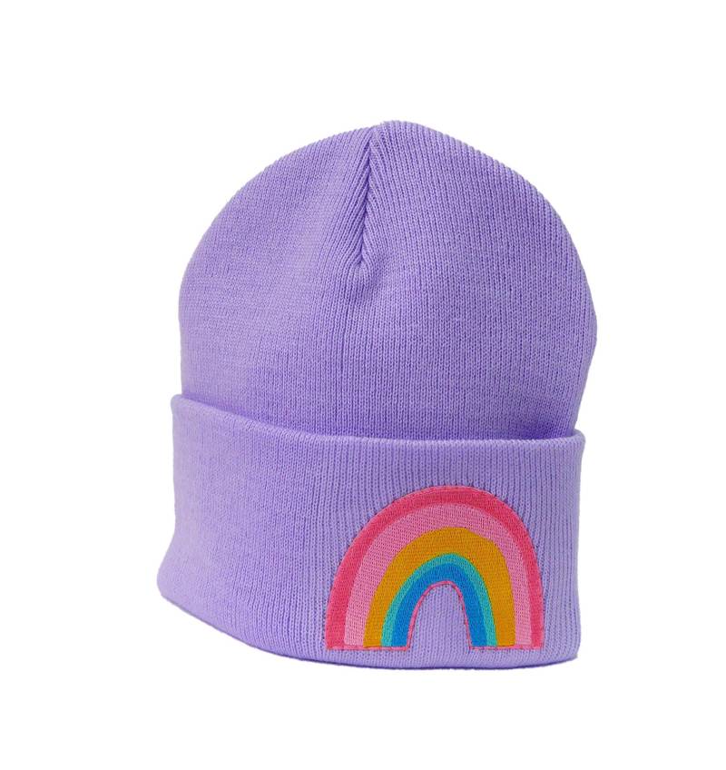 Mütze Lavendel Lila Regenbogen Herr Fuchs Patch Beanie von HerrFuchs