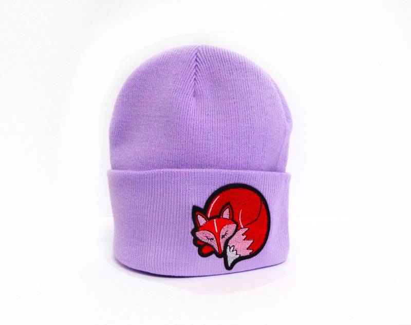 Mütze Lila Lavendel Fuchs Beanie Herr Patch von HerrFuchs